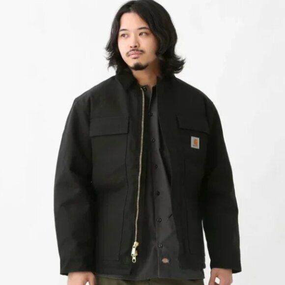 CARHARTT Black Men's Loose Fit Firm Duck Insulated Traditional Coat size Large - Picture 1 of 9